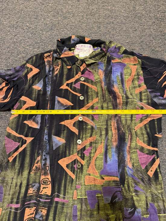 Vintage Bird of Paradise Bemidji Minnesota Abstract Print Button Up Shirt Size L - Picture 4 of 7